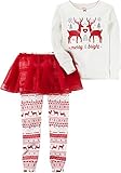 Carter's Girls' 12M-8 3 Piece Reindeer Tutu Pajamas Red 7