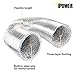 iPower GLDUCT16C 6 Inch 16 Feet Non-Insulated Flex Air Aluminum Ducting Dryer Vent Hose for HVAC Ventilation, 2 Clamps included, silver