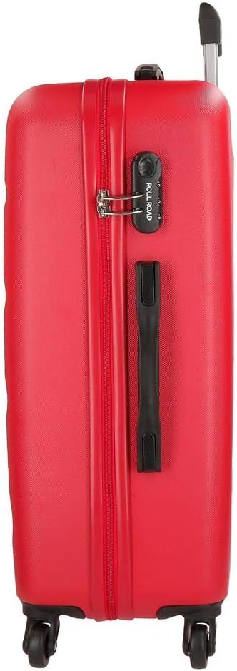 Roll Road Flex Red Luggage Set 55/65/75 cm Rigid ABS Combination Lock 182 Litre 4 Wheels Hand Luggage, 75 centimeters - Image 4