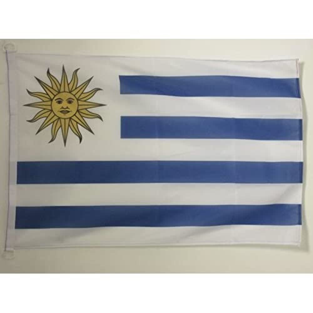 AZ FLAG - Uruguay Nautical Flag - 18'' x 12'' - For Outdoor and Boat - Uruguayan Banner Knitted Polyester with Two Plastic Rings - Vivid Colors - 12x18 in - 45x30 Cm — image 1
