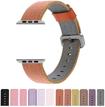 Gonyou Nylon Band for Apple Watch,38mm/40mm 42mm/44mm Woven Replacement Strap with Classic Square Metal Buckle for Watch Series 4/3/2/1 Sport & Edition
