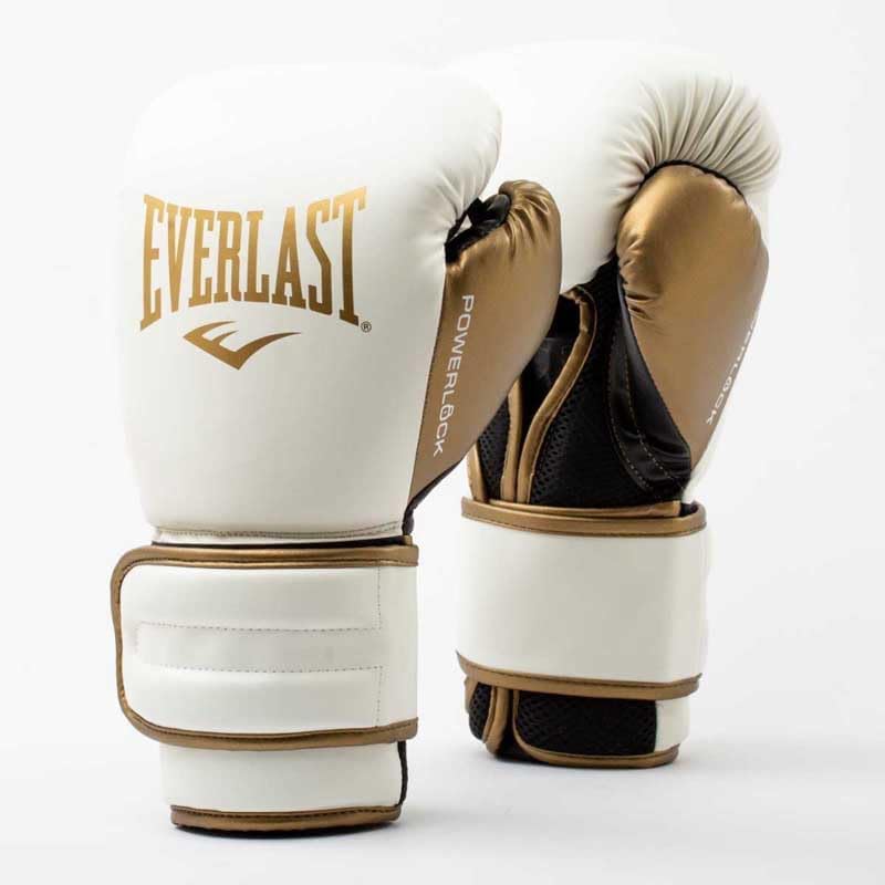 Powerlock 2R Gants de Boxe 14 oz (Blanc/Or), pour Sac de Frappe