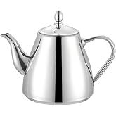 SANQIAHOME Stainless Steel Teapot Coffee Servers 1200ml | Large-Mouth Design for Easy Hand Cleaning, Suitable for Gas &amp; Electric Stoves