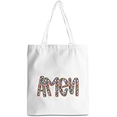 XHK Christian Gifts for Women Mothers Day Christmas Thanksgiving Birthday Retirement Appreciation Thank You Religious Gifts for Women Mom Friend Bible Verse Travel Work Shopping Floral Tote Bag