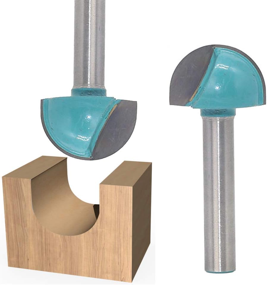 Saipor 6mm Shank Cove Core Box Router Bits Set Carbide Tipped Round Nose Double Edging Router Bits for Woodworking Grooving Pack of 5 - Image 4