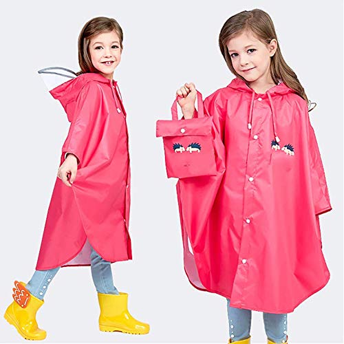 image for Fan Hua Kids Raincoat Yellow Lightweight Waterproof Rain Jacket Coat w