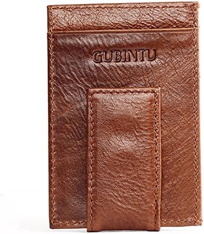 Goodsers Genuine Leather Wallet Credit Card Holder Magnetic Front Pocket Money Clip Made with Powerful Rare Earth Magnets (LightCoffee)