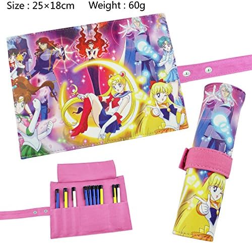 Sailor Moon Anime Cartoon Cosplay Scroll Pencil Case Pencil Holder Pen Bag Makeup Bag For Boys & Girls