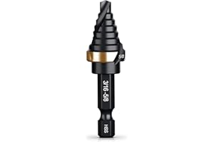 THINKWORK HSS Single Size Step Drill Bit, HSS Step Drill Bit 5/8", Unibit, 1/4" Shank Step Bits for Soft Metal, Steel, Wood, 