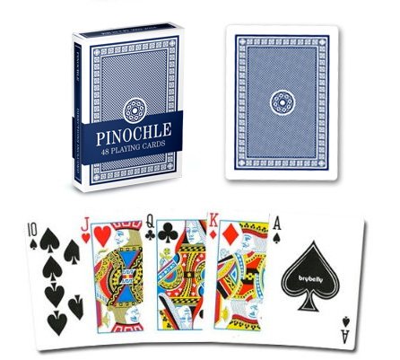 Single Blue Deck Pinochle Playing Cards by Brybelly