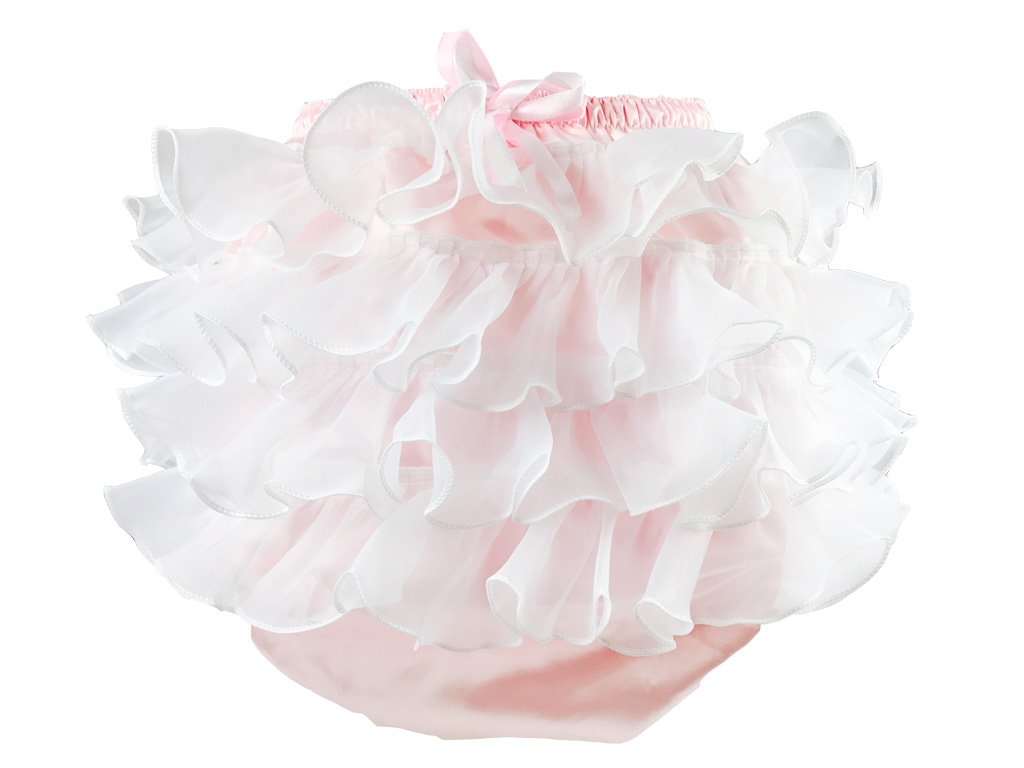Haian ABDL PVC & Satin Panties Frilly Rumba Pants Color Pink (X-Large)
