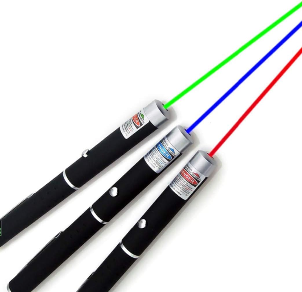 UChic 3Pcs Purple Green Red Pointer Visible Beam Teaching Presenter Light Pen Powerful Pen