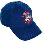 Desert Cactus University of Arizona Baseball Hat UA Wildcats Brimmed Embroidered Hats Cap Adjustable Cloth Strap Adult (Style H1 Vintage) Blue