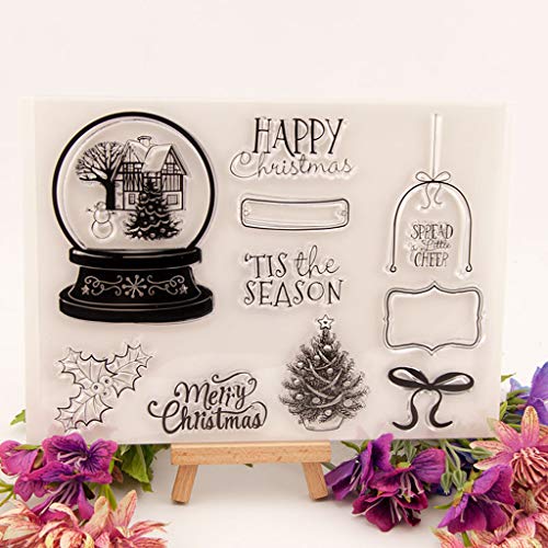 Merry Christmas Seal Stamp with Cutting Dies Stencil Set DIY Scrapbooking Emboss
