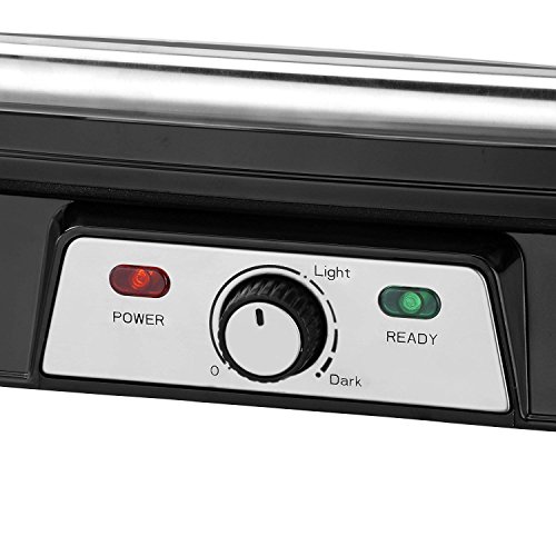 VonShef 220 240 Volts VonShef 2 in 1 2000W 4 Slice Sandwich Panini Press & Grill - Stainless Steel | Bundle With Dynastar Plug Adapters | 220v 240v (NOT FOR USA)