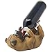 Decorative Drinking Boxer Dog Wine Bottle Holder Statue Display Stand Countertop Rack Table Centerpiece for Home Bar or Kitchen Counter Décor As Whimsical Gifts for Pet Lovers