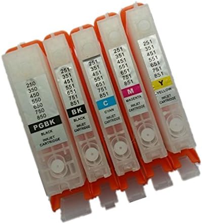 Empty PGI250 251 Refillable Ink Cartridge Replacement for Canon PGI-250 CLI-251 Compatible With PIXMA IP7220 iX6820 MG5420 MG5620 MG6320 MG6620 Printer