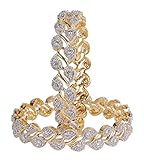 MUCHMORE Gorgeous Traditional Bollywood Fashion CZ Stone Indian Bangles For Women (2.4 Inches)