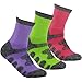YUEDGE 3 Pairs Women's Multi Performance Hiking Trekking Walking Running Crew Cotton Socks
