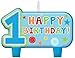 Amscan One Wild Boy 1st Birthday Candle Set, Medium, Blue