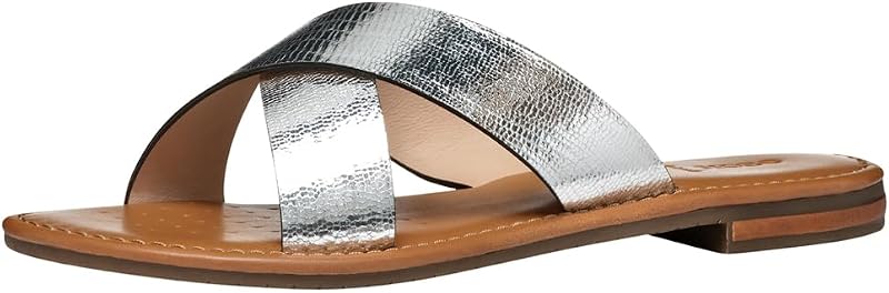 D SOZY S H, Sandalo Scorrevole Donna, Silver, 39 EU