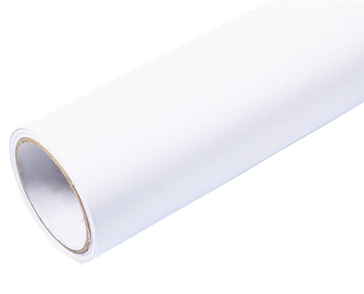 Self Adhesive Matte Textured Wallpaper Peel Stick Vinyl Film Furniture Paper Walls Doors Windows Decorative Sticker,40cm by 250cm (White)