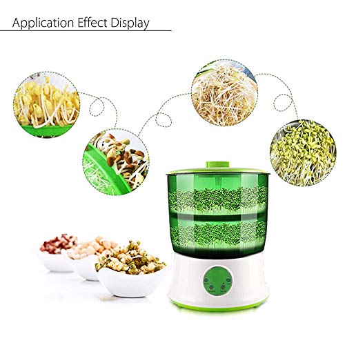 WG Digital Home DIY Bean Sprouts Maker 2 Layer Automatic Electric Germinator Seed Vegetable Seedling Growth Bucket