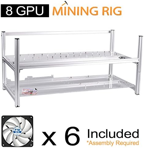 AAAwave Mining Rig 8 GPU Open Frame Case Set + 6 x Artic Fans