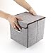 MEÉLIFE Storage Bins 4-Pack Storage Boxes Linen Basket Fabric Foldable Cubes Organizer Containers Drawers with Lid & Handle for Office Nursery Bedroom Shelf Gray