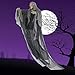 Aobuy 5.6 Ft. Halloween Hanging Ghost Decoration, Scary Skeleton Grim Reaper |Halloween Animated Screaming Decor Prop