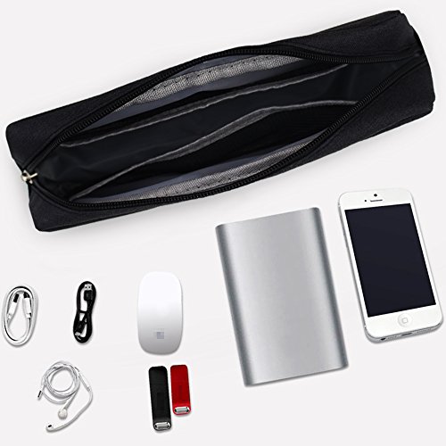 Electronic Accessories Bag,Digital Gadget Organizer Case,Nylon Travel Gear Storage Carrying Sleeve Pouch for Laptop Chargers Adapter,Bluetooth Transmitter Adaptor HDMI VGA Line Cable OTG Cord,Large - Thumbnail 4