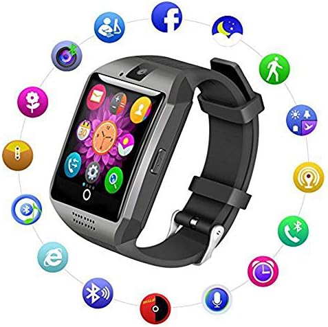 Smart Watch Android Phones - Bluetooth Watch Cell Phone Audio Image Camera - SIM Card Slot Smartwatch Touchscreen Men Women (Black)