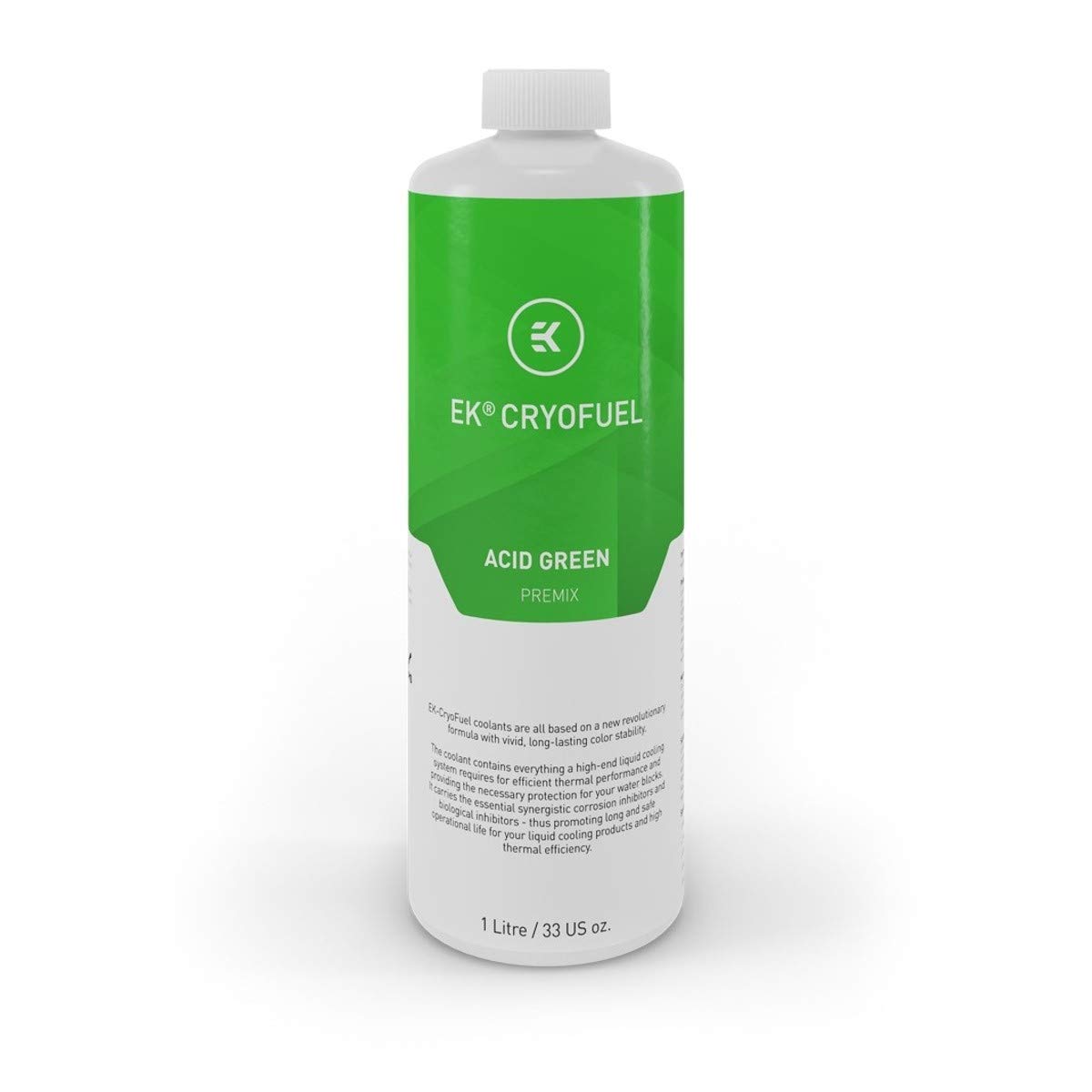 EK-CryoFuel Acid Green Premix PC Liquid Coolant, UV Reactive, Corrosion Protection, 1000mL
