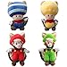 UiUoU Super Mario Bros. U Flying Squirrel Mario Luigi & Blue Yellow Flying Squirrel Toad Plush Musasabi 9'' Set of 4 pcs