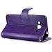 LK J3 Case, Express Prime Case, Amp Prime Case, Luxury PU Leather Wallet Case Flip Cover with Card Slots & Stand For Samsung Galaxy J3/Express Prime/Amp Prime, PURPLE