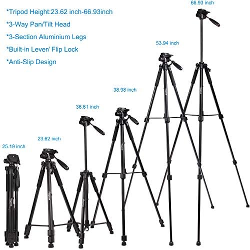スポンサー B07p4d719d プロダクト Regetekカメラ三脚 67 アルミニウムプロフェッショナルビデオカメラマウント脚 キヤノンニコンdv Dslrビデオカメラgopro Cam キャリーバッグ用のフレキシブルヘッド付き調整可能スタンド B07p4d719d おもちゃ 新作製品 ゲーム