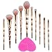 Rose Gold Makeup Brushes 10 Pcs Unicorn Brushes Makeup Set Eye Brush With Silky Soft Bristles For Bronzer Powder Concealer Foundation