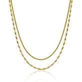 Mchic Gold Pearl Necklaces for Women Trendy: Dainty Layered Necklace 18K Real Gold Plated Waterproof Non Tarnish Chain Choker Stack Simple Necklaces Jewelry Gift for Women