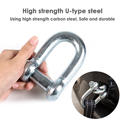LIVEHITOP Tow Strap Recovery Kit Snatch Block(5m 8ton/16.5ft 17000Lb) Nylon Snatch Strap + D Ring Bow Shackles(2pcs) Off Road Winch Heavy Duty Equipment for Recovery Towing - Thumbnail 4