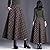 IDEALSANXUN Women’s A-line Print/Plaid Wool Long Pleated Skirt