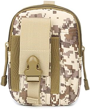 Outdoor multifunctional Tactical Holster Military Molle Hip Waist Belt Bag Wallet Pouch Purse Phone Case with Zipper for iPhone 7 6s Plus 5S Samsung Galaxy S7 S6 LG HTC and more (desert digital color)