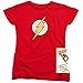 PopFunk Classic Flash Lightning Bolt Logo Womens Premium Cotton Short Sleeve Graphic T-Shirt & Stickers (Medium) Red