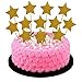 Perfec SYNCHKG107800 Twinkle Twinkle Little Star Birthday Cupcake Toppers Baby Shower Cupcake Toppers Gold Star Toppers Set of 24