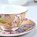 ATAZUA ufengke European Bone China Coffee Cup, Afternoon Tea Coffee Cup with Saucer, Ceramic Tea Sets for Gift, Hand-Painted Flower, Yellow