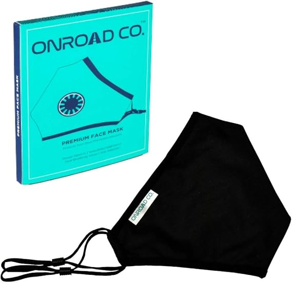 Onroad Co. 6 Layered Reusable Anti Pollution Mask with N95 Grade Filter (without valve) - Black Color