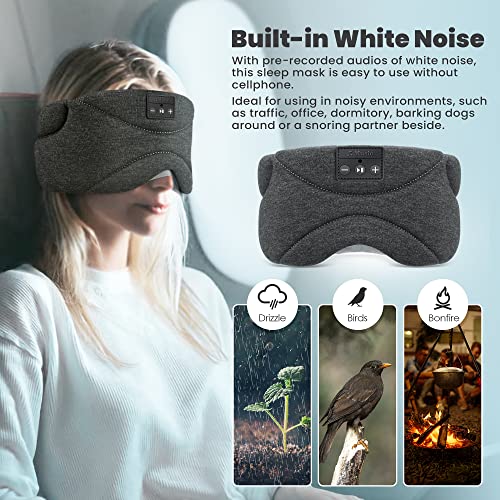 Flashmen Bluetooth Sleep Mask with White Noise Blackout Light Ice