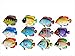 All Seas Imports Multi-Color Exotic Set of (12) Decorative Tropical Wall Decor Fish with Free Fish Net