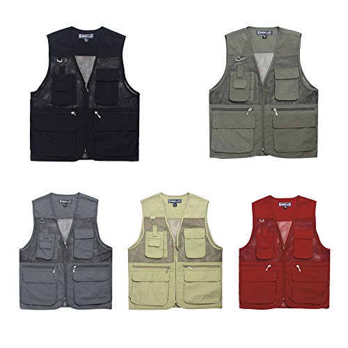 Nyfashioncity Mens Casual Multi Pockets Travel Fishing Hunting Work Outdoor Mesh Vest