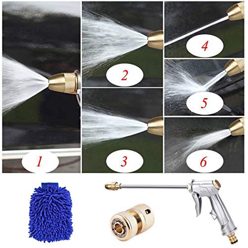 bopopo Jet Garden Hose Sprayer Gun Metal High Pressure Pistol Grip Nozzle Tool,360° Rotaing Adjustmen Leak Proof Grip Spray for Car Washing,Plants Watering,Pets Shower,Cleaning Housework - Thumbnail 7