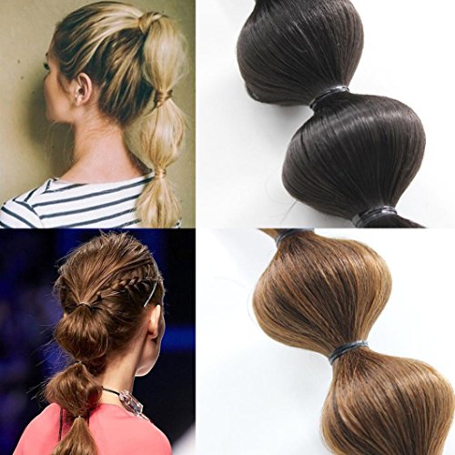 Sinwo Women Girls Sweet Lady Lantern Shape Ponytail Holder Braids Wig Natural Hair Neat (C) - Thumbnail 3